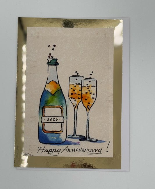 Gold Anniversary 2026 Champagne Toast Card