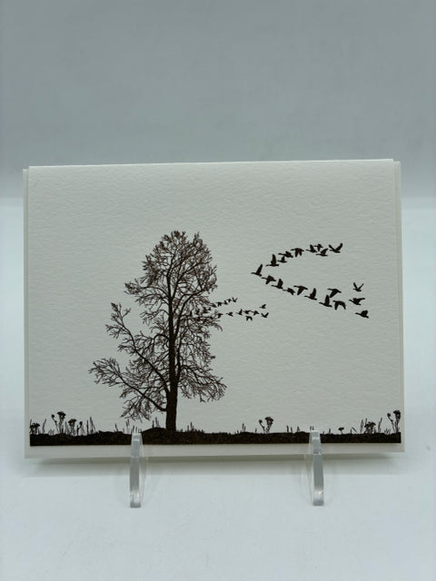 Flying Geese and Trees Card