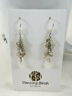 Grandidierite, Moonstore & Sterling Silver Earrings