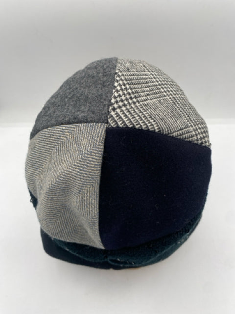 Black Mixed Patchwork Hat with a Black Paillettes Band