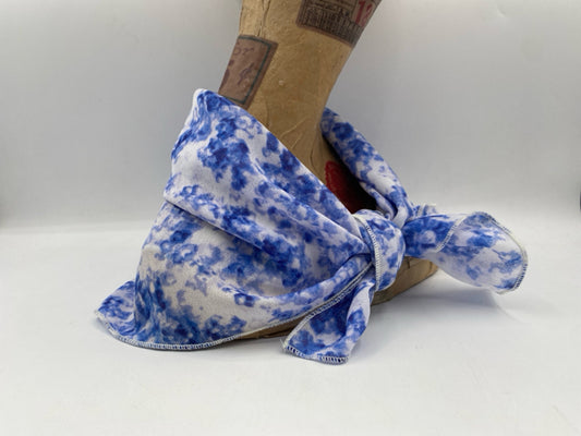 Blue & White Floral Square Scarf