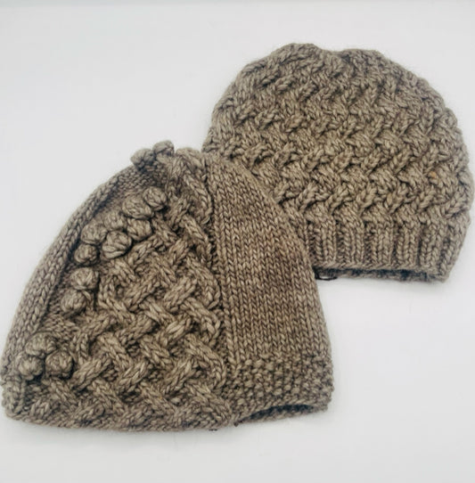 Rabbit Brown Wool Knit Hat