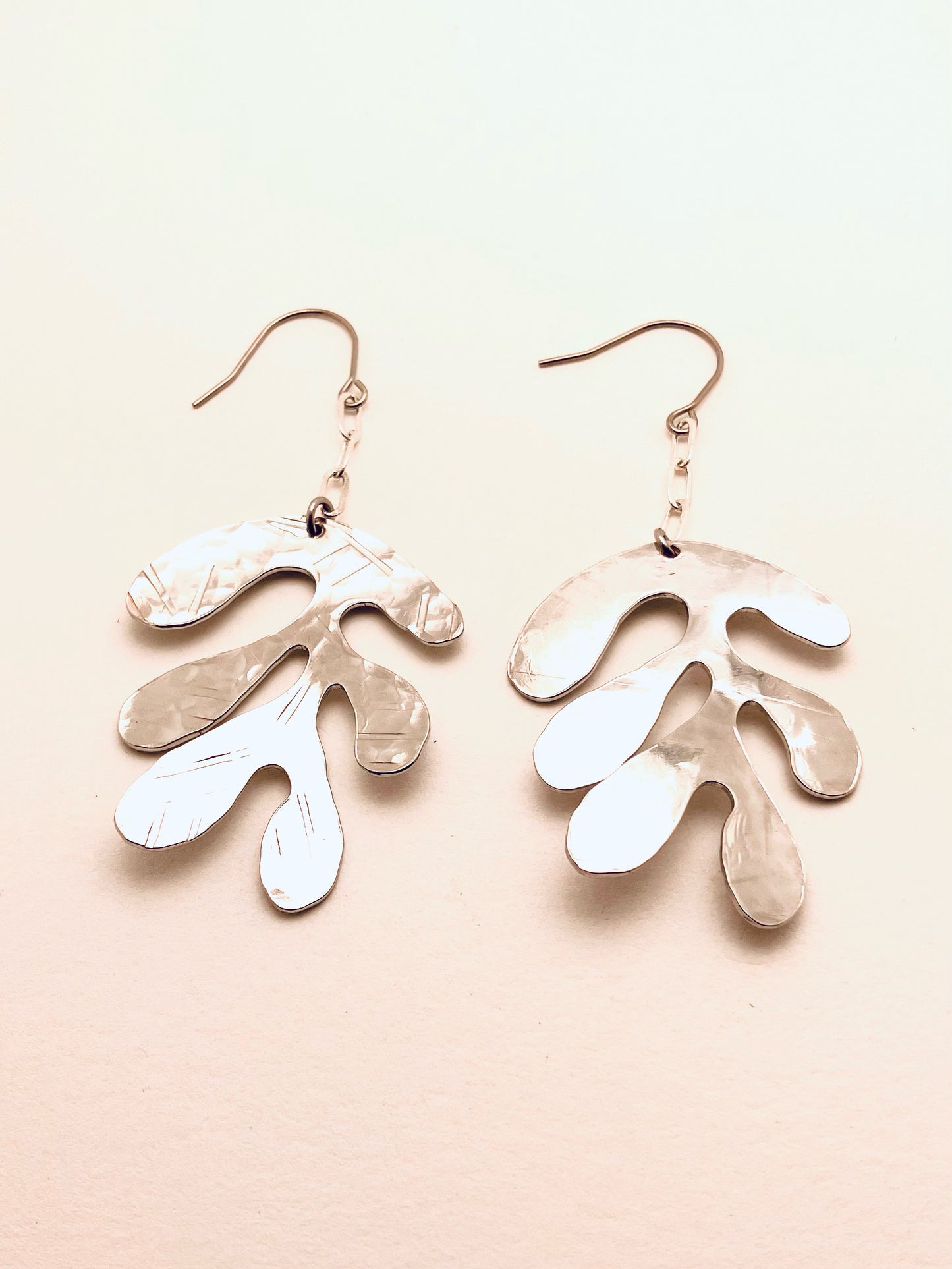Large Gold Plated Matisse Earrings with Chain