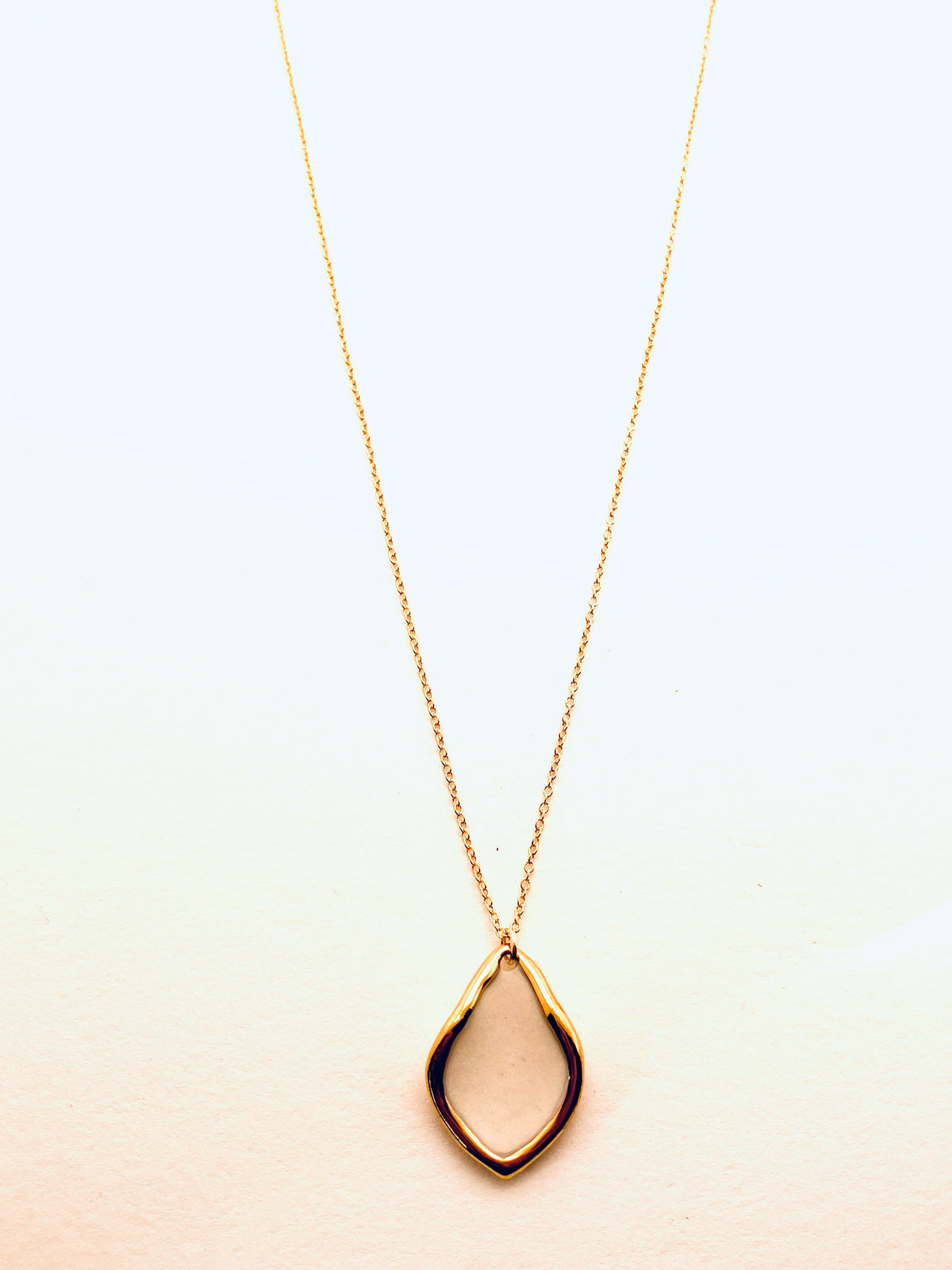 Coral Reef Marquise Necklace, White