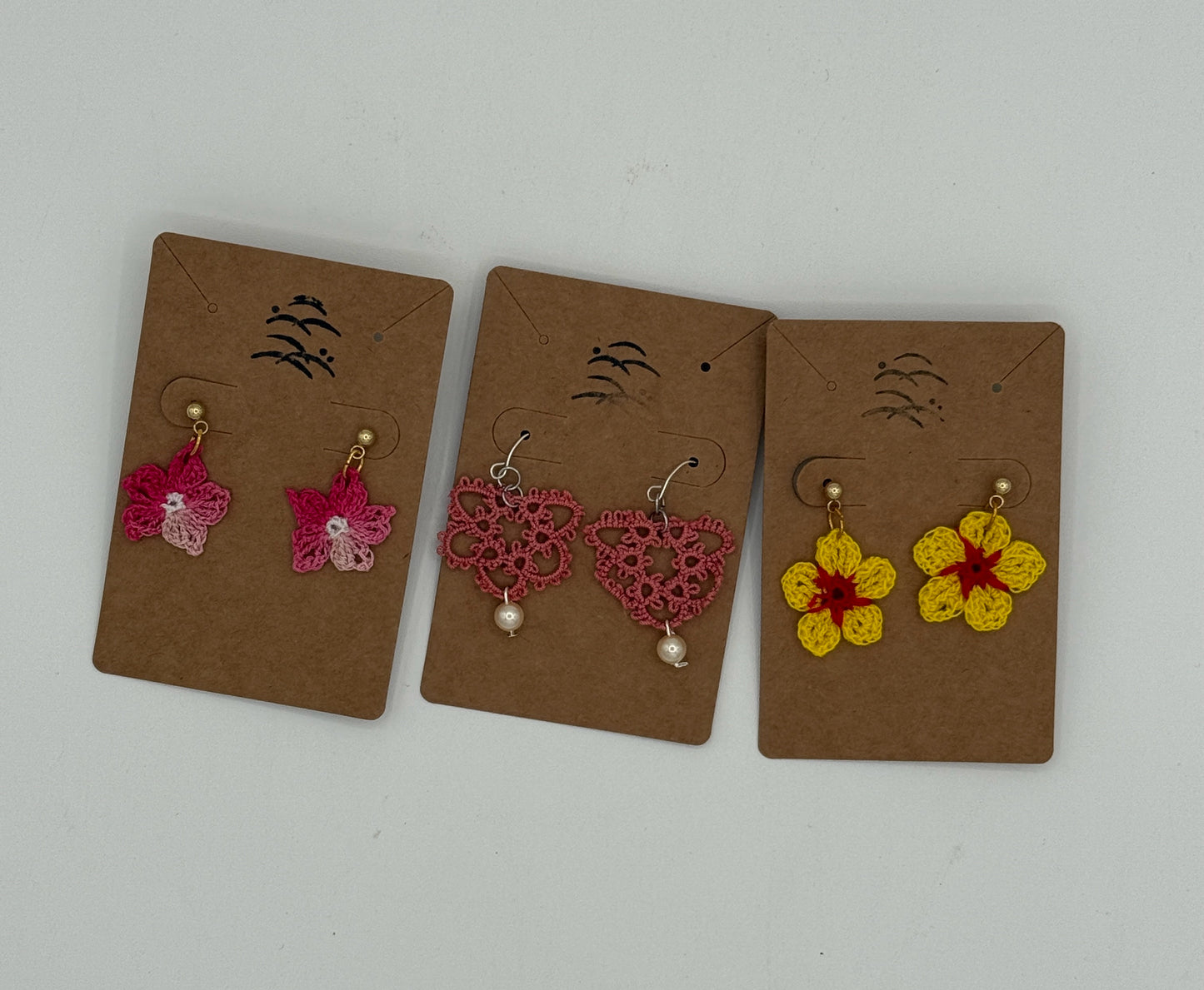 Crocheted Floral Earrings