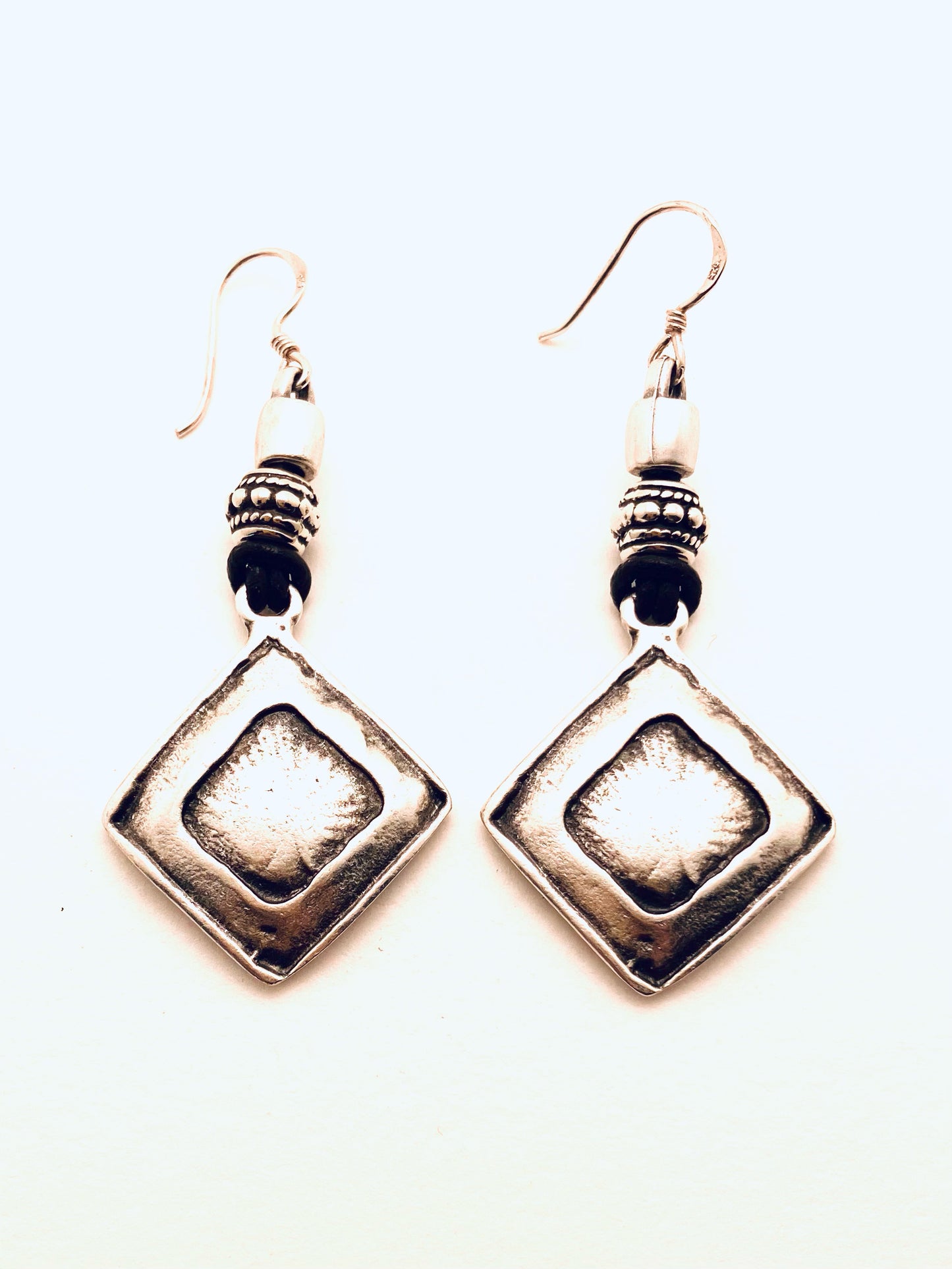 Zamak Metal Earrings, Large Squares
