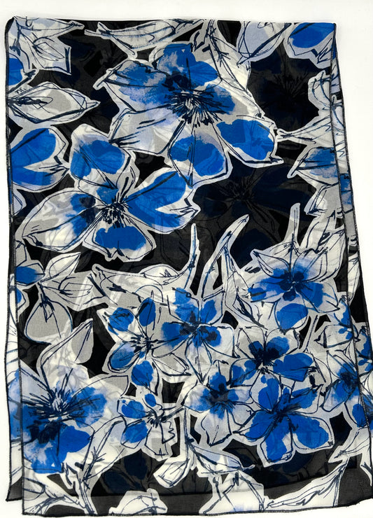 Blue, White, & Black Scarf