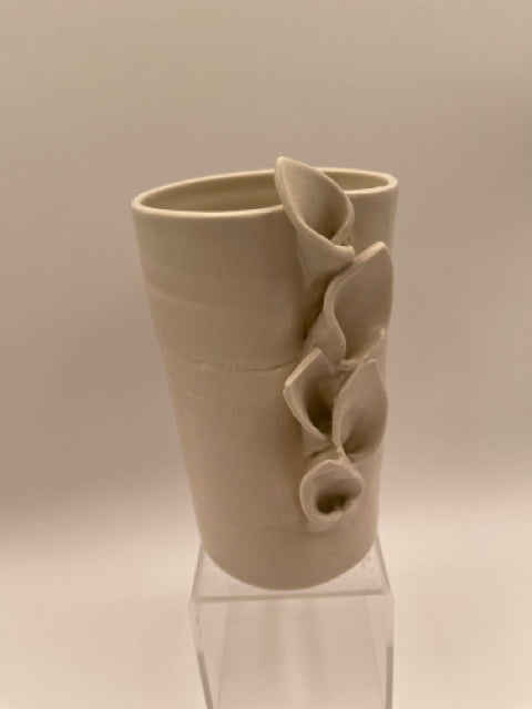 Small Porcelain Bud Vase With Cascade of Leaves