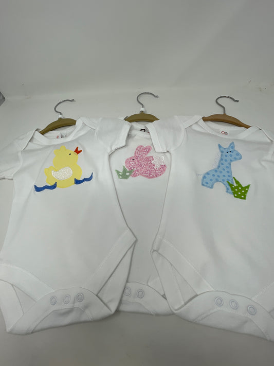 New Born Onesie with with animal applique