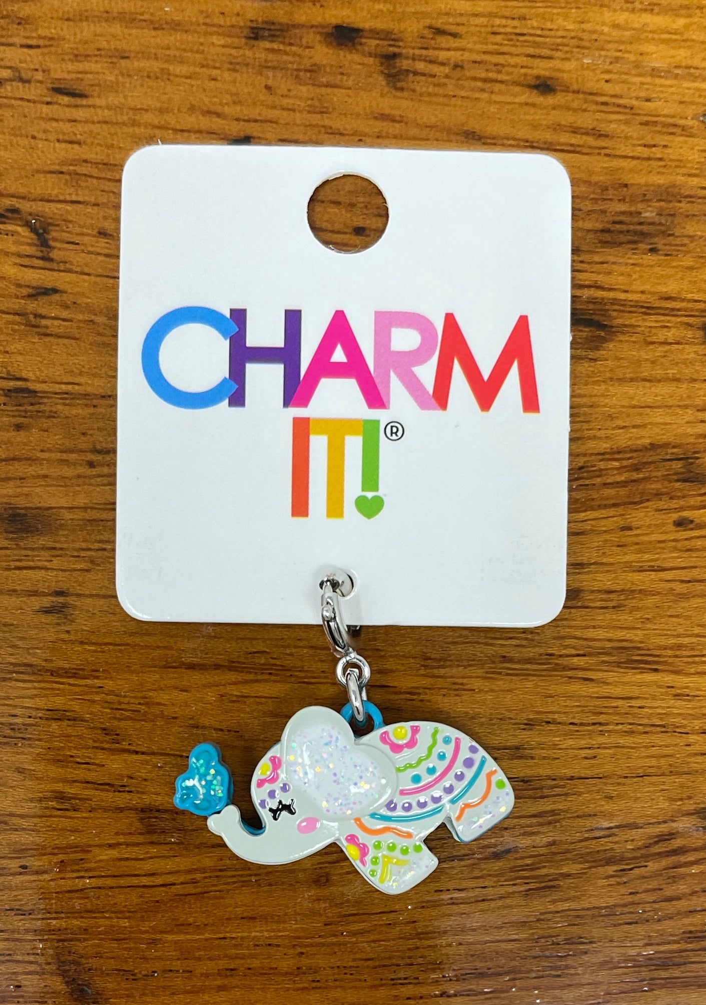 Glitter Elephant Charm