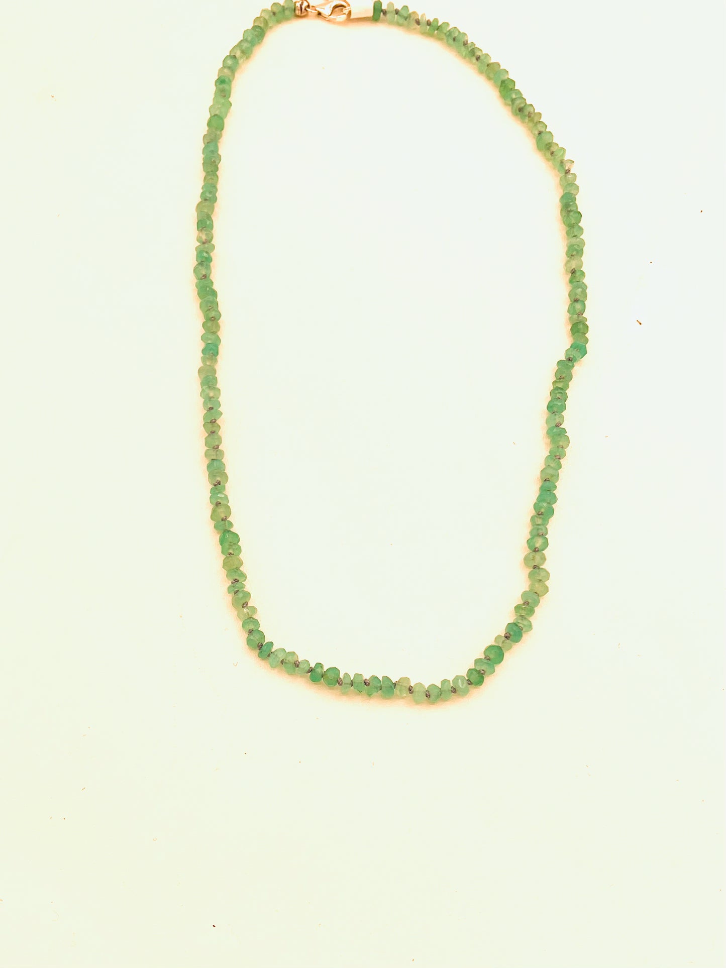 Chrysoprase Knotted Necklace