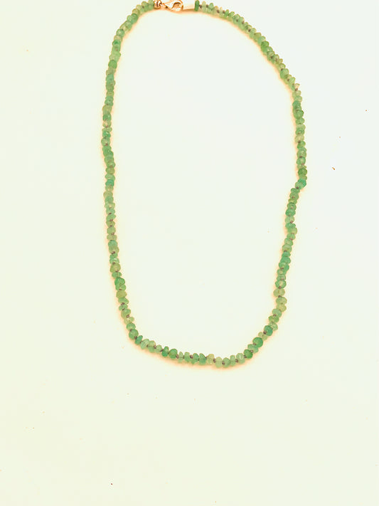 Chrysoprase Knotted Necklace