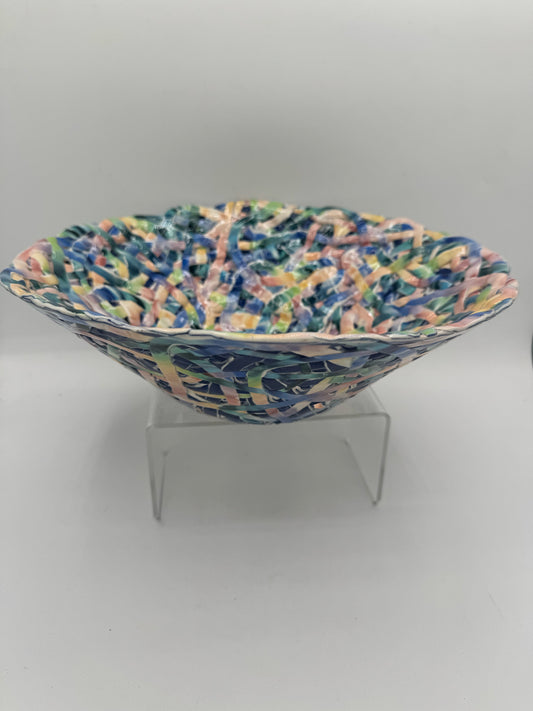 Large Rainbow Colored Tangle Bowl