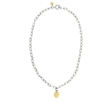 Mixed Metal Shere Chain Stainless Steel Necklace
