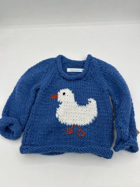 12 M Denim Pullover w/ White Duck