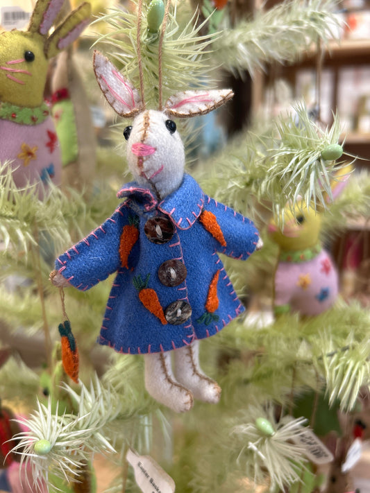White Rabbit with Blue Dress
