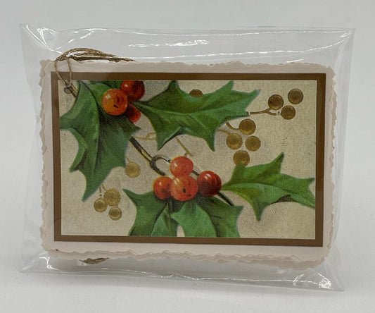 Holly Sprig 10-Pack Christmas Tags