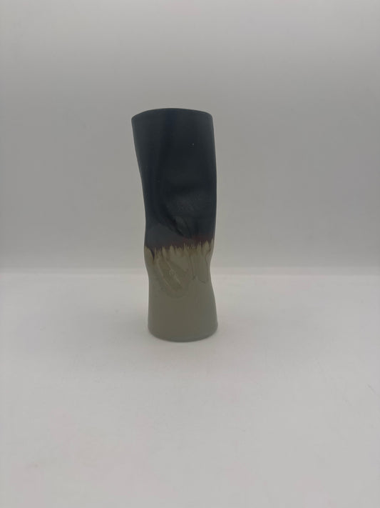 Taupe & Black Distortion Porcelain Vase