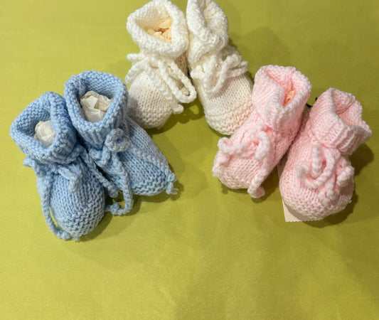 6-12 M Acrylic Knit Booties