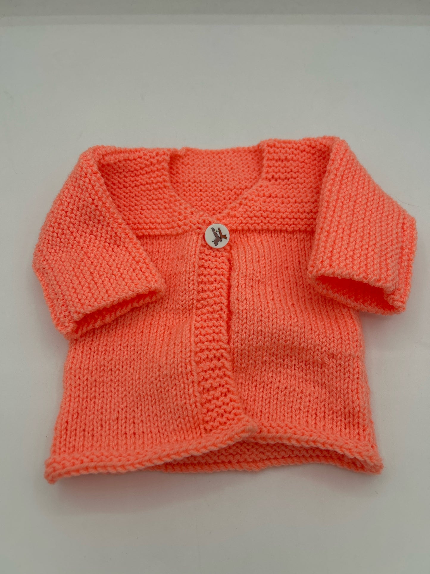 Newborn - Bright Coral Cardigan