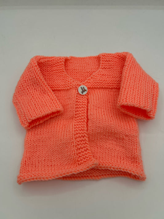 Newborn - Bright Coral Cardigan
