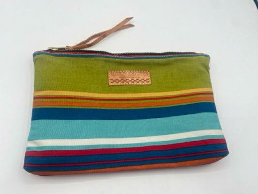Multi Colored Striped Pouch