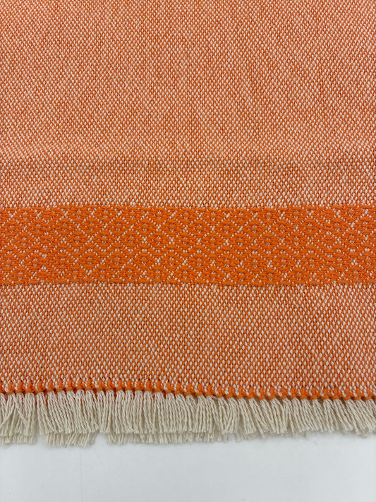 Handwoven Orange and Natural Hand Towel