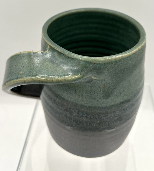 Stoneware Mug in Green and Grey Glaze