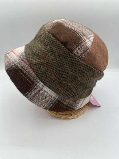 Brown Wool Mixed Patchwork Hat