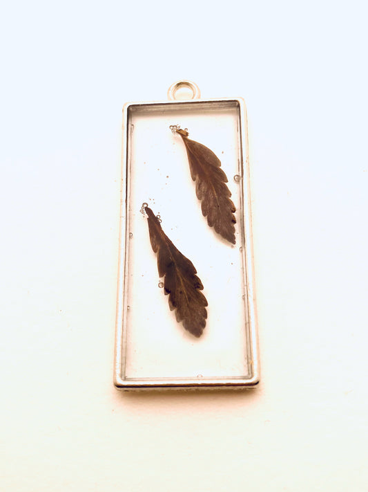 Small Resin Pendant, with Brown Leaves