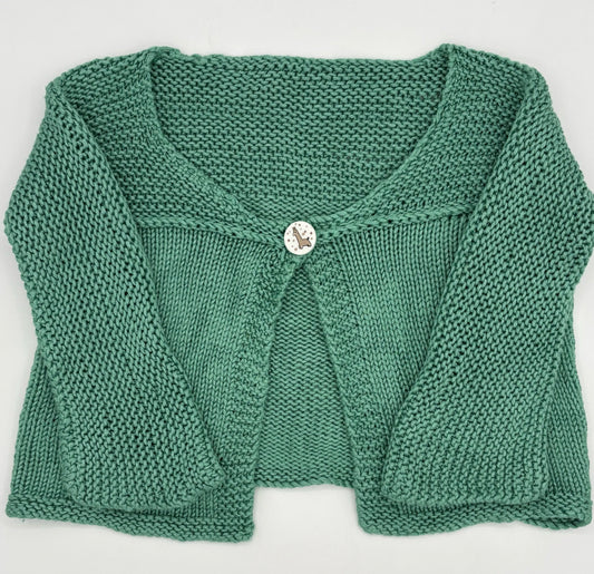 3-6 month baby sweater - seafoam green - bamboo based acrylic