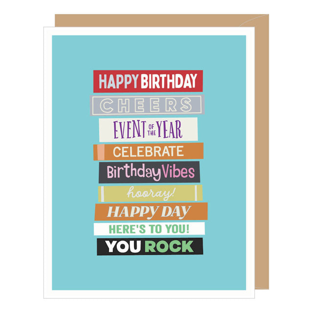 Stack Of Books Birthday Card