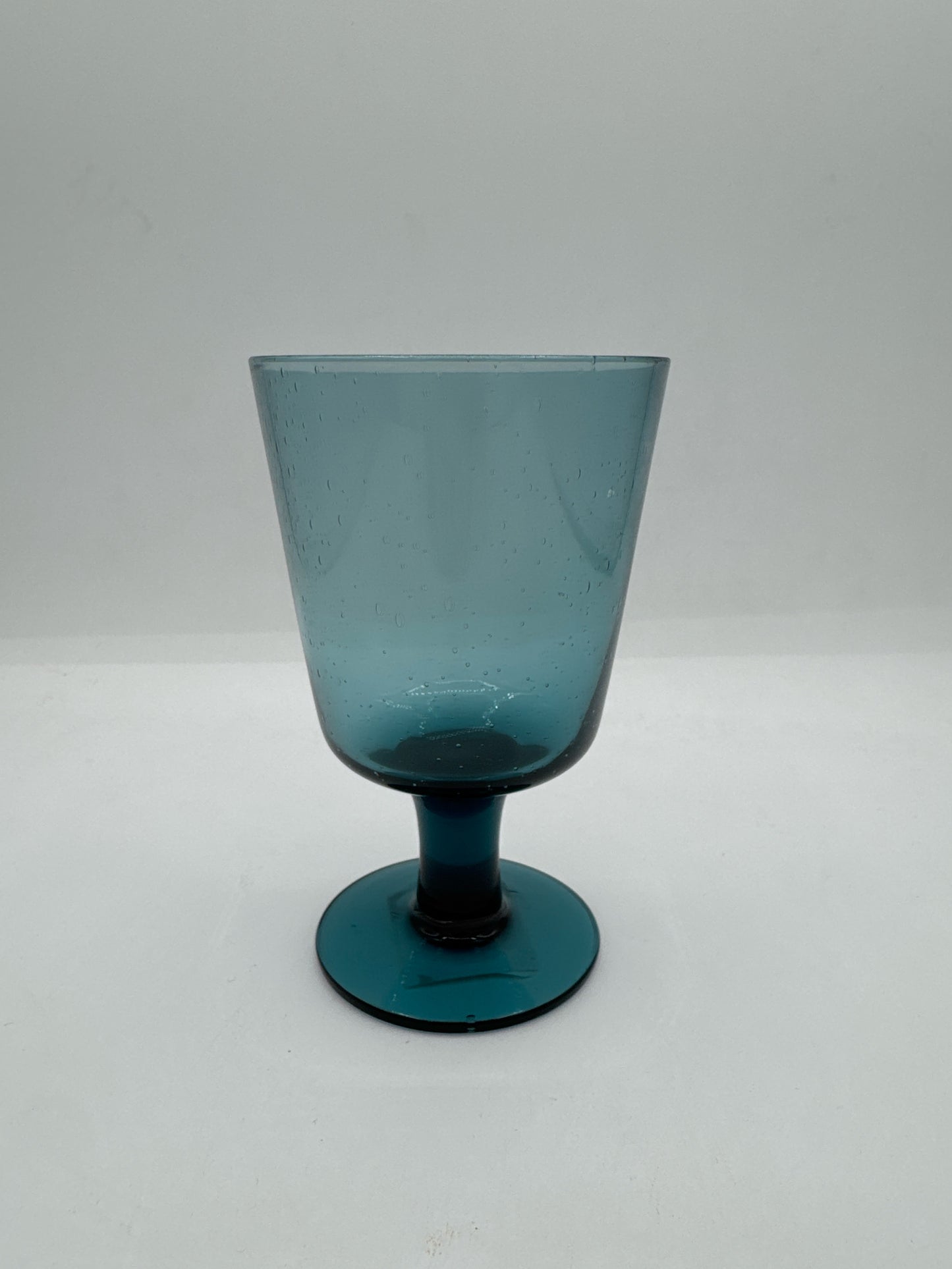 Handblown Wine Glass in Mineral Blue
