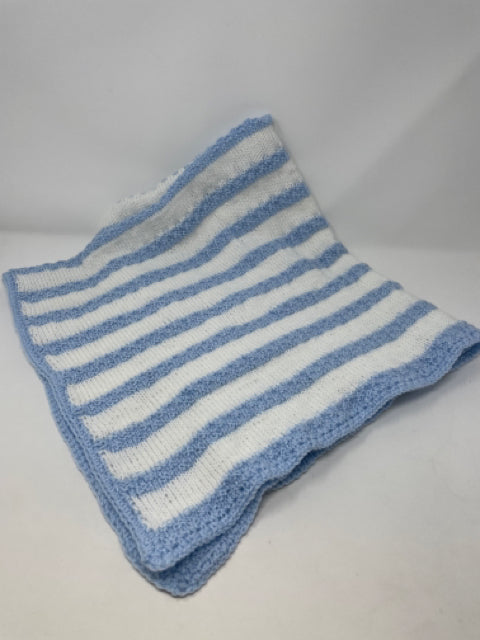Blue and White Stripe acrylic Baby Blanket