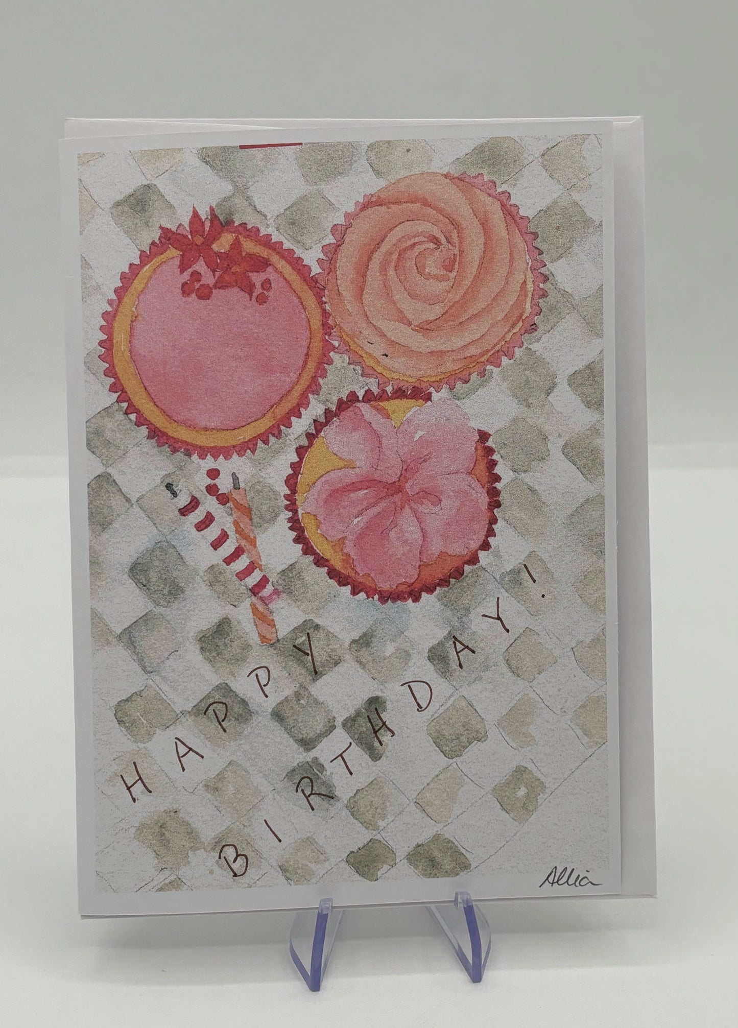 Petal Cupcake Birthday Card