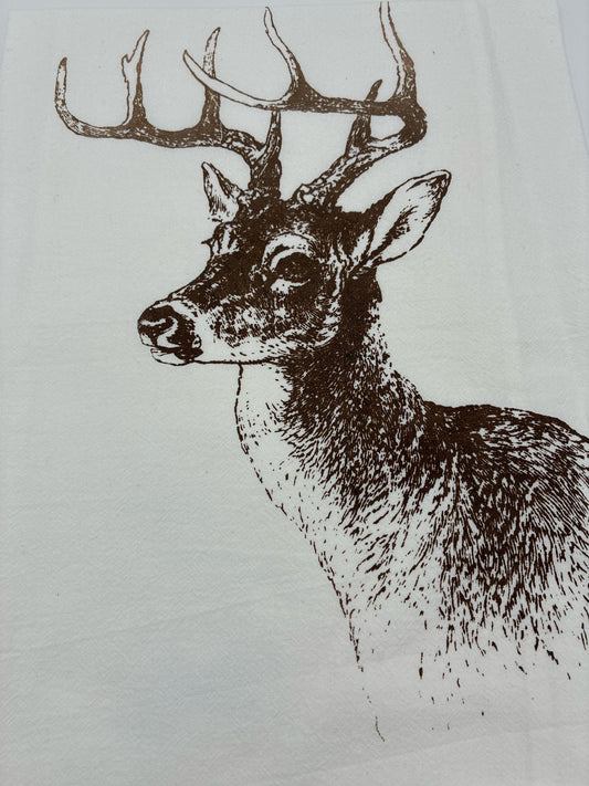 Deer Bust Tea Towel