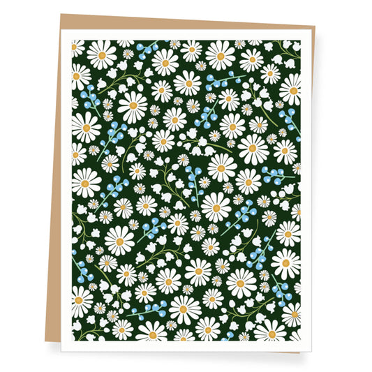 White Daisies Blank Card