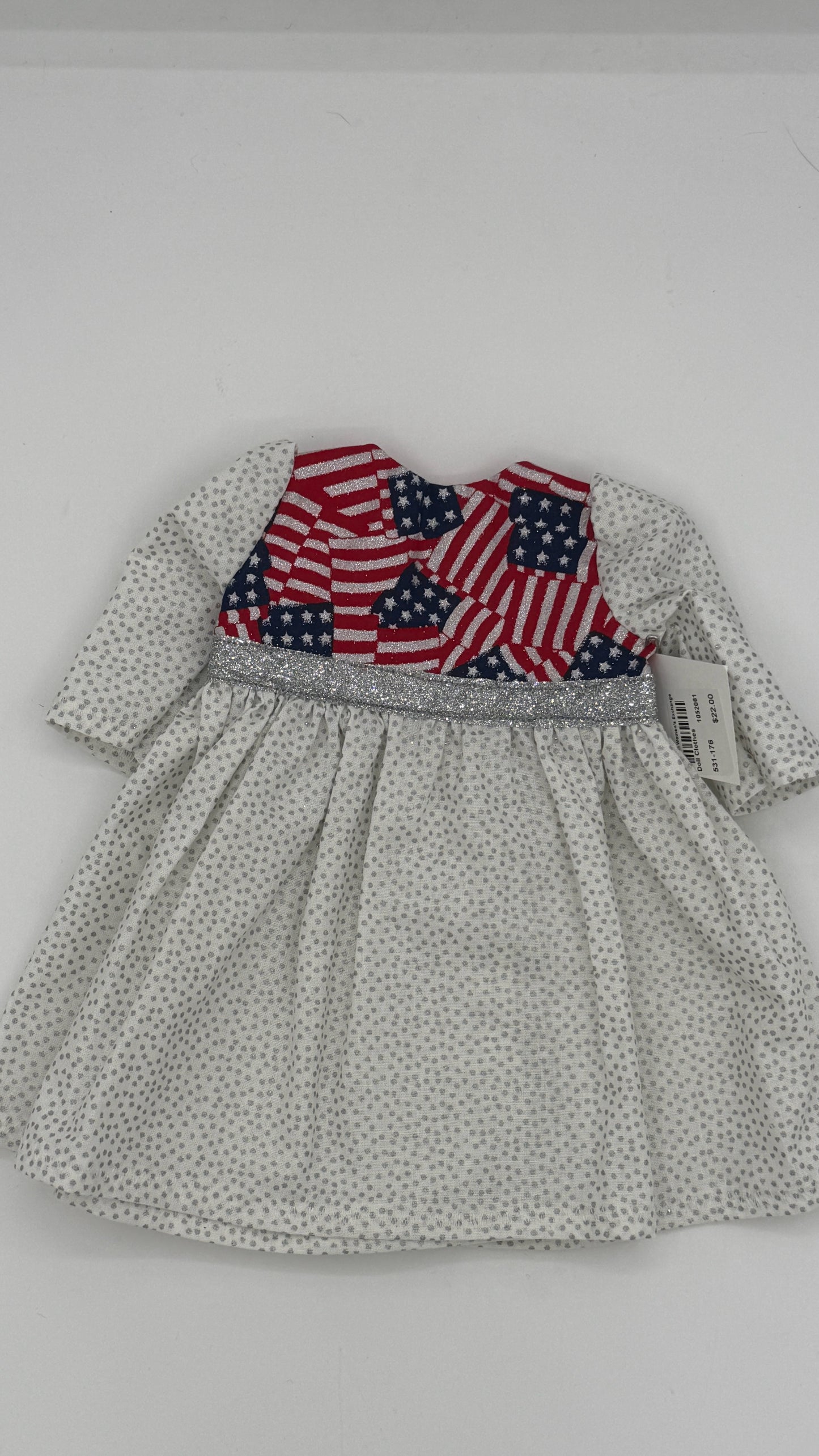Silver Dot Dress with Patriotic bodice