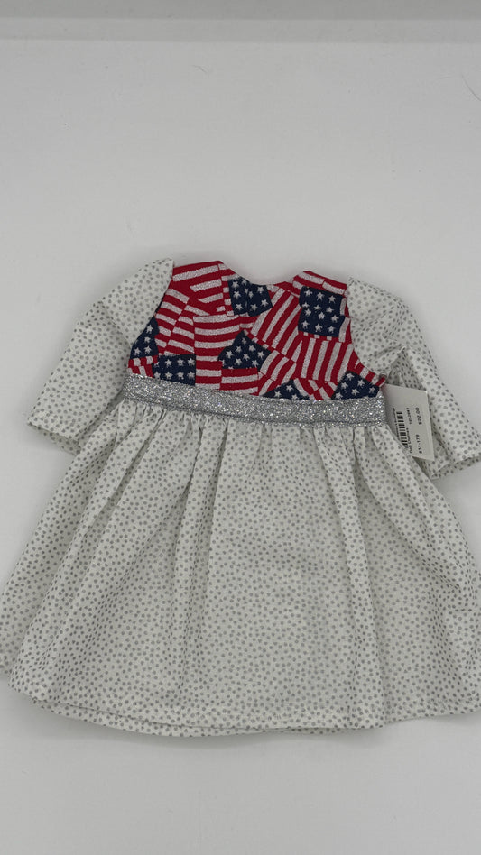 Silver Dot Dress with Patriotic bodice