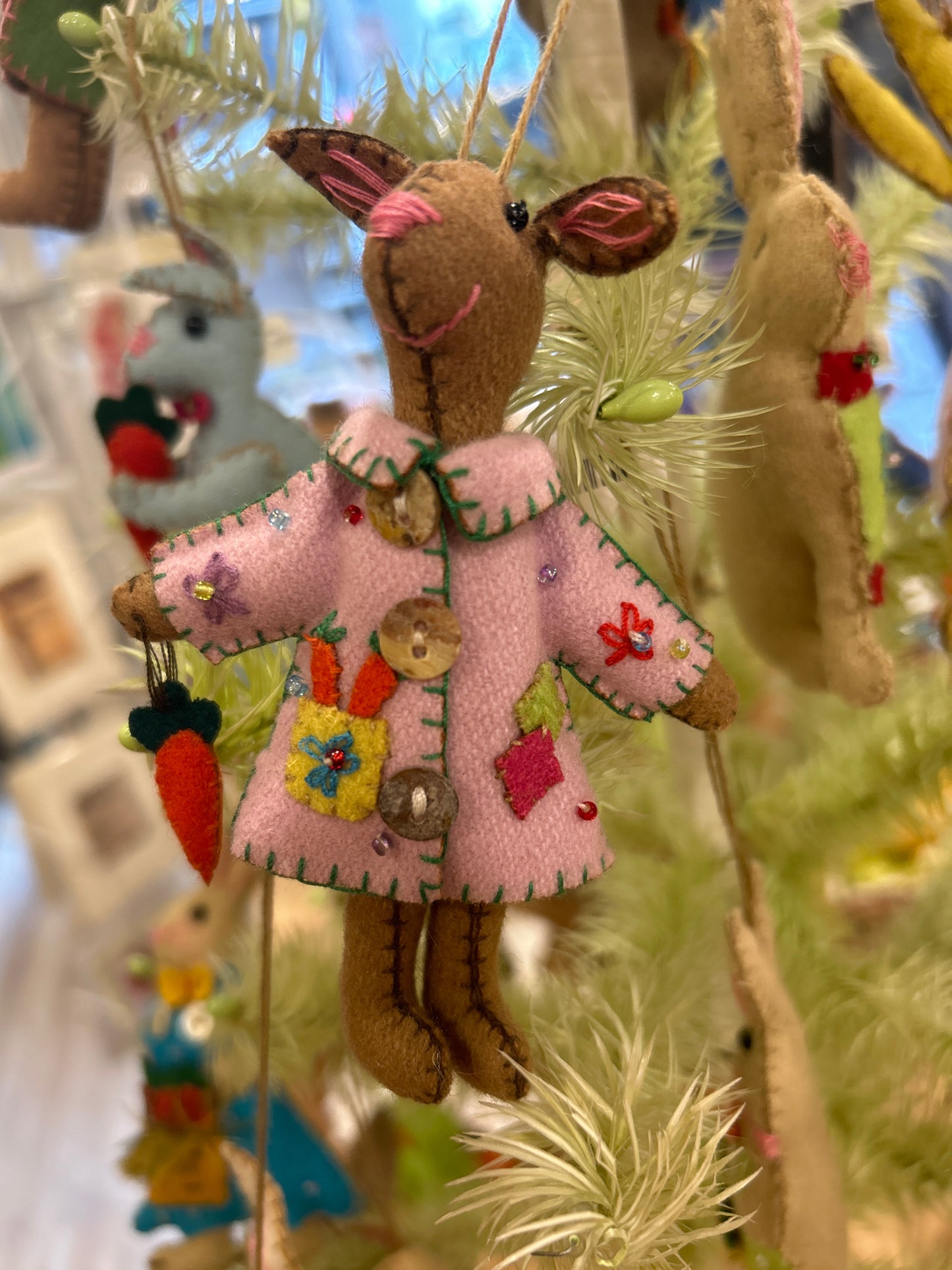 Light Brown Rabbit with Pink Dress