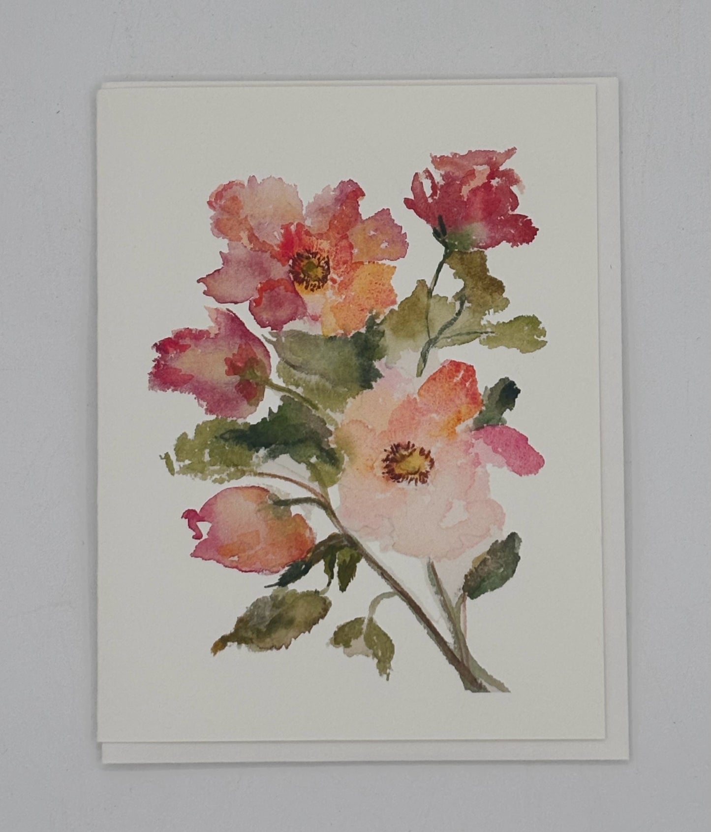Watercolor Beach Rose Card