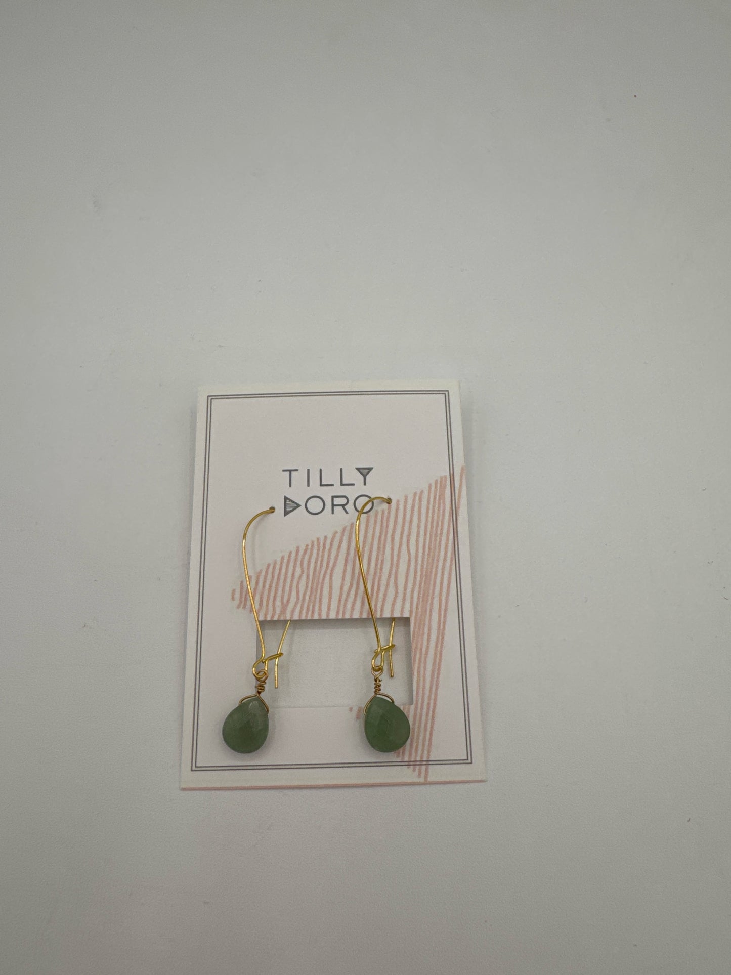 Green Stone Hoops