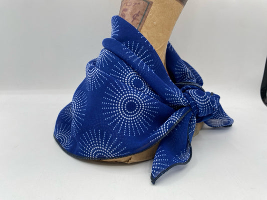 Dark Blue & White Starburst Square Scarf