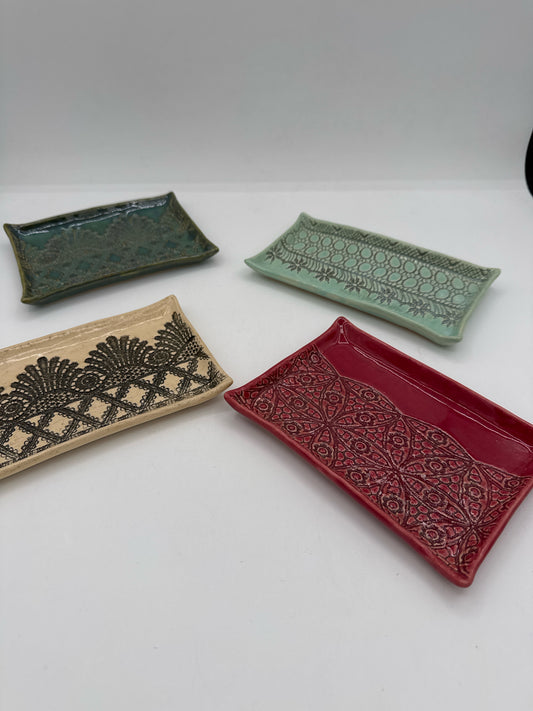 Assorted Rectangle Lace Print Dish