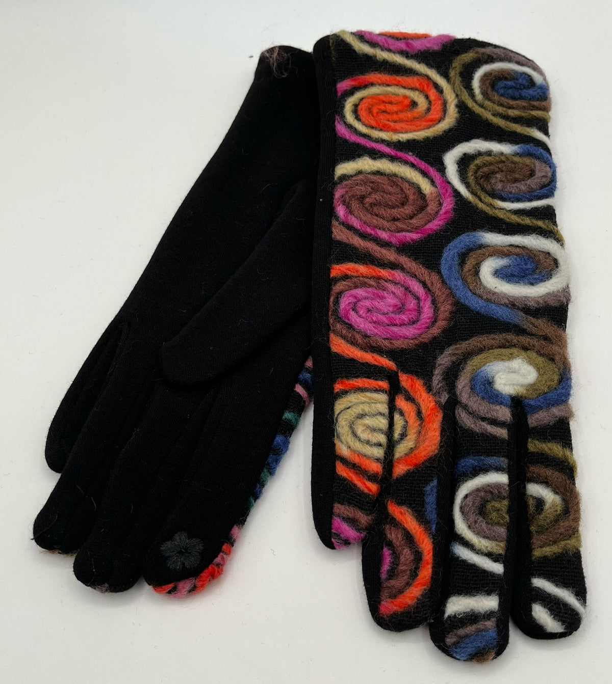 Yarn Circle Texting Gloves