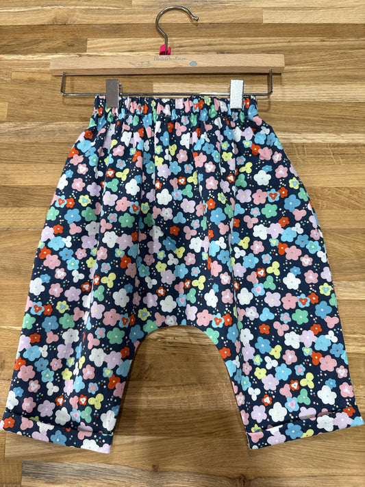 1 Y Pants - Navy w/Multi Colored Flowers