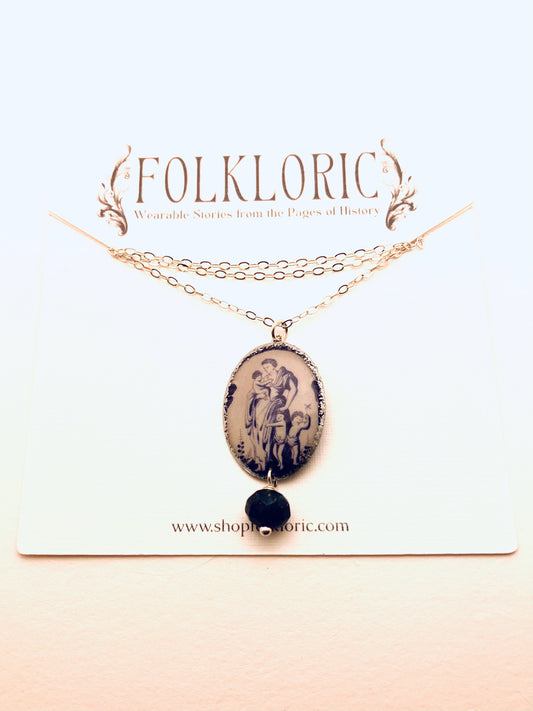 Victoria Necklace with Vintage Gemstone
