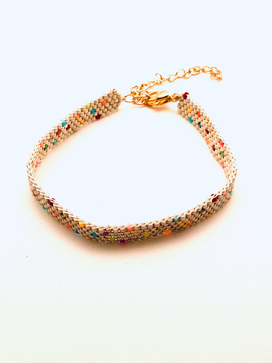 Beaded Raindrop Bracelet, Confetti