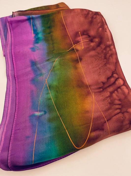 8X72 Silk Br Gr Pur Metallic Lines