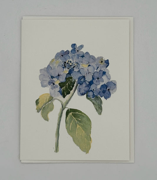 Watercolor Blue Hydrangea Card